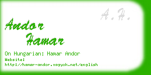 andor hamar business card